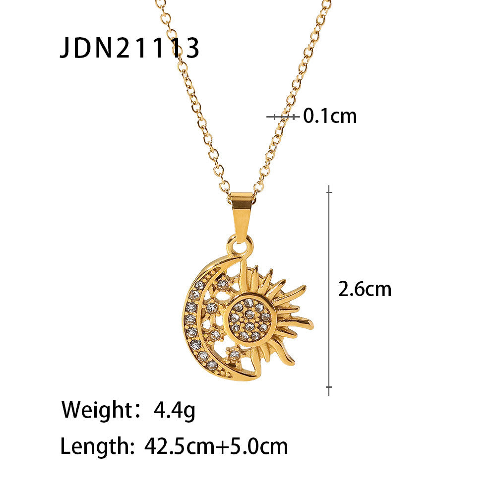 Vintage Heart Pendant Necklace โ Stainless Steel & Zircon