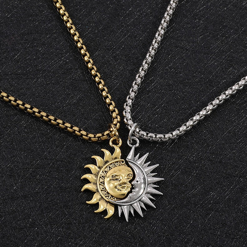 Sun & Moon Couple Necklace โ Yin Yang Love Pendant