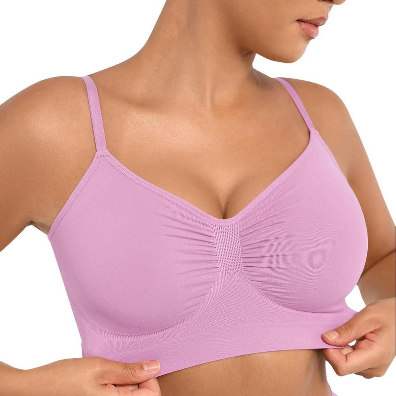 FeelinGirl Women's Wireless Sculpt Bra Comfort Bralettes No Underwire Unlined Cami Bra Seamless Tshirt Bras Sports Bra Bralette Basic Comfortable Fit Womenswear Everyday Deals For You Days