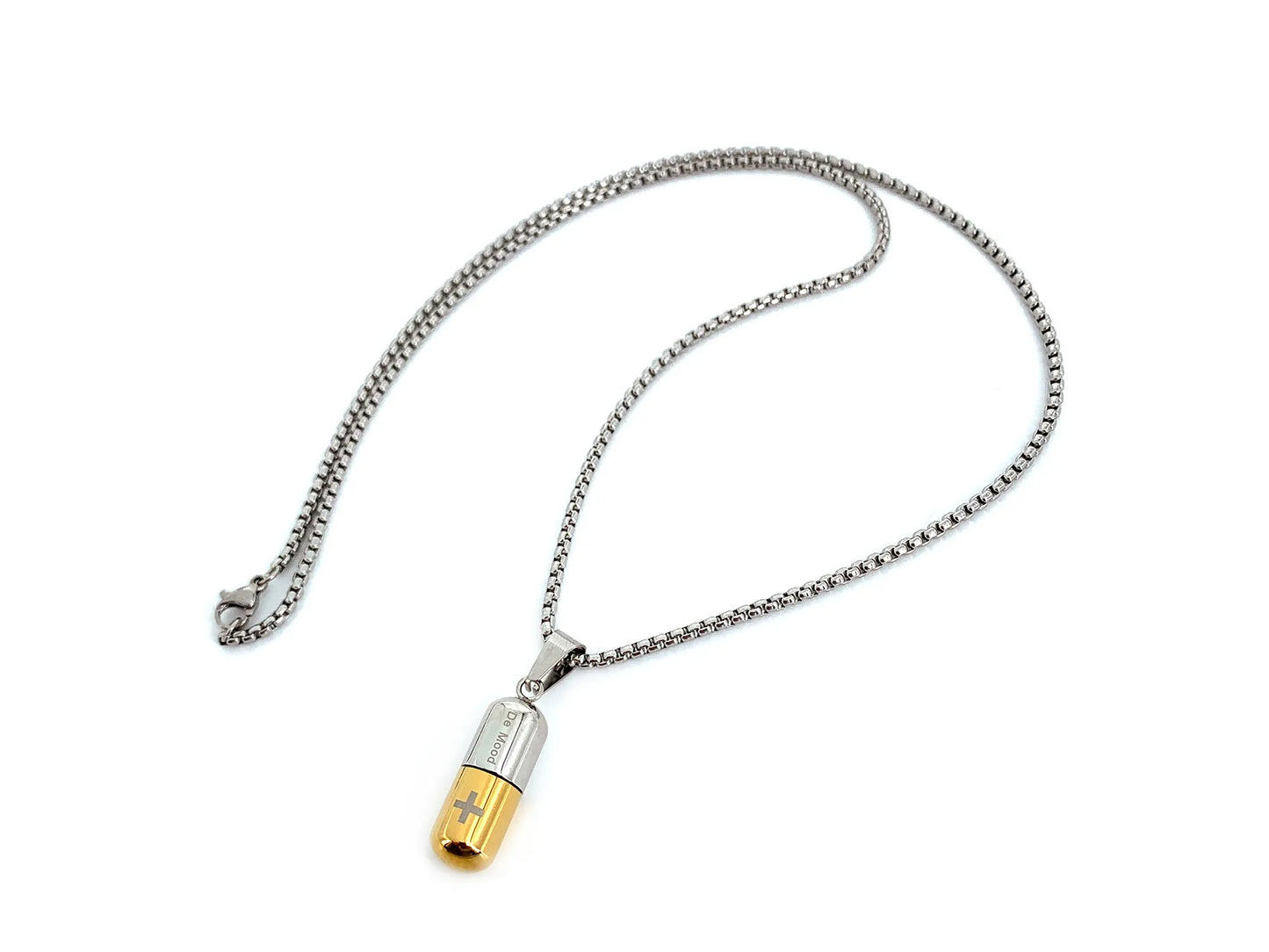 DANCECARE Capsule Pendant Necklace – Titanium Steel Healing Style Unisex Jewelry