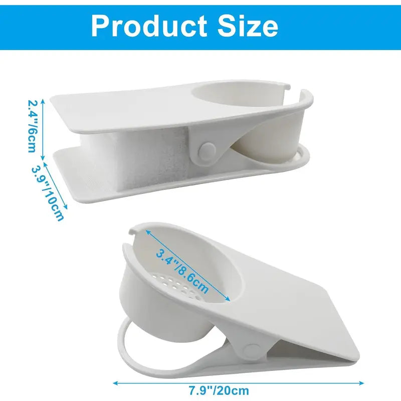 Drinking Cup Holder Clip, Desk Cup Holder Clamp Coffee Mug ~Cup Holder Stand for Home Couch Office Beverage Cell Phone(White)