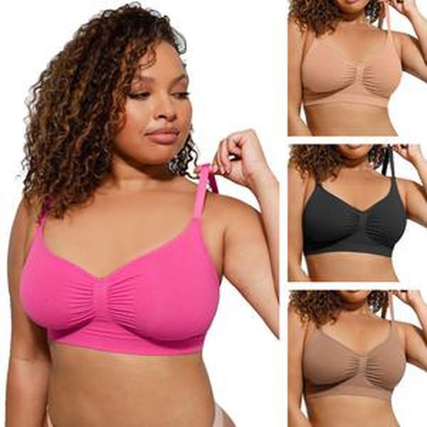 FeelinGirl Women's Wireless Sculpt Bra Comfort Bralettes No Underwire Unlined Cami Bra Seamless Tshirt Bras Sports Bra Bralette Basic Comfortable Fit Womenswear Everyday Deals For You Days
