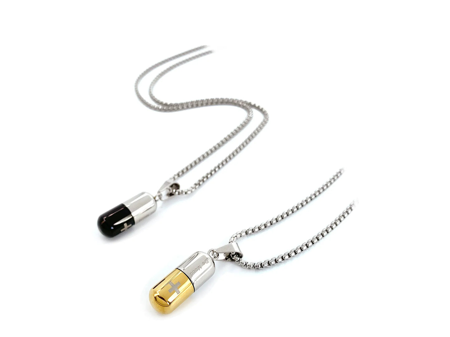 DANCECARE Capsule Pendant Necklace – Titanium Steel Healing Style Unisex Jewelry