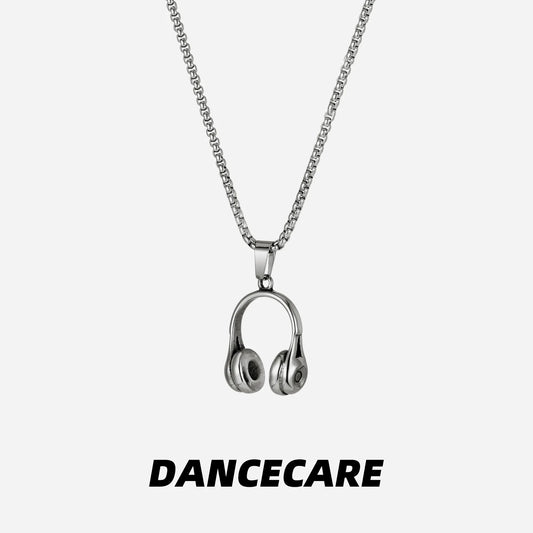 DANCECARE Headphone Necklace – Hip-Hop Music Pendant, Unisex Adjustable
