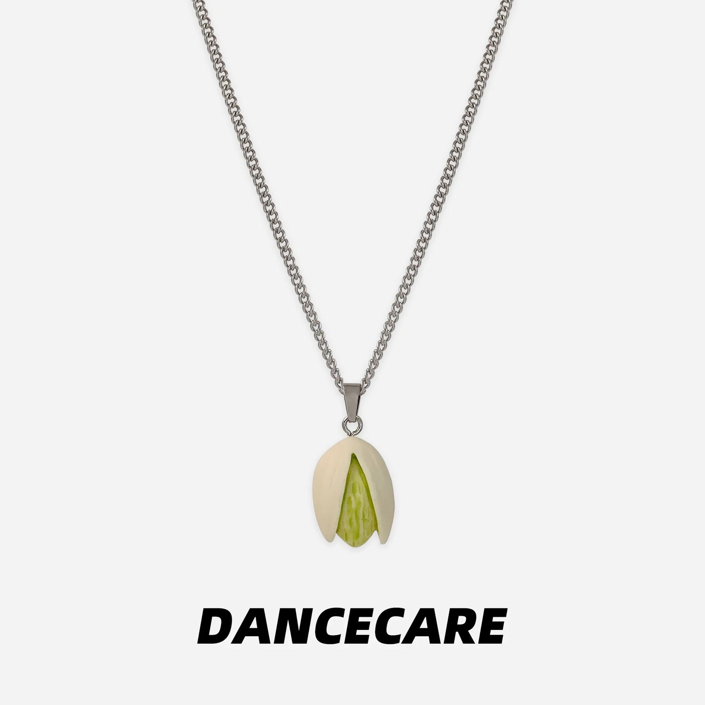 DANCECARE Pistachio Pendant Necklace – Fun Food Unisex Adjustable 70cm