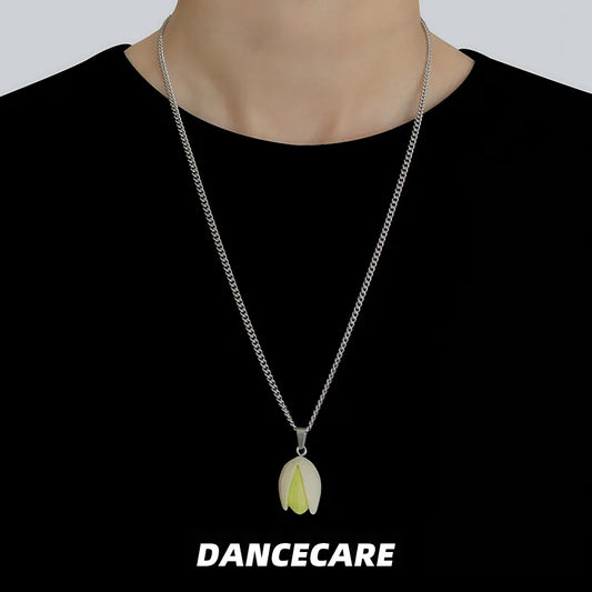 DANCECARE Pistachio Pendant Necklace – Fun Food Unisex Adjustable 70cm