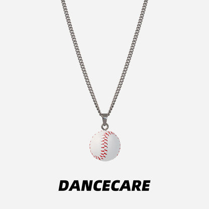 DANCECARE Baseball Necklace – Swing Your Dreams Pendant, Unisex 70cm