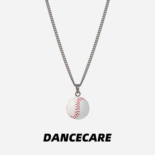 DANCECARE Baseball Necklace – Swing Your Dreams Pendant, Unisex 70cm