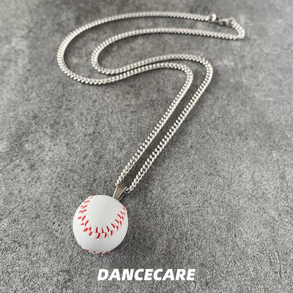 DANCECARE Baseball Necklace – Swing Your Dreams Pendant, Unisex 70cm