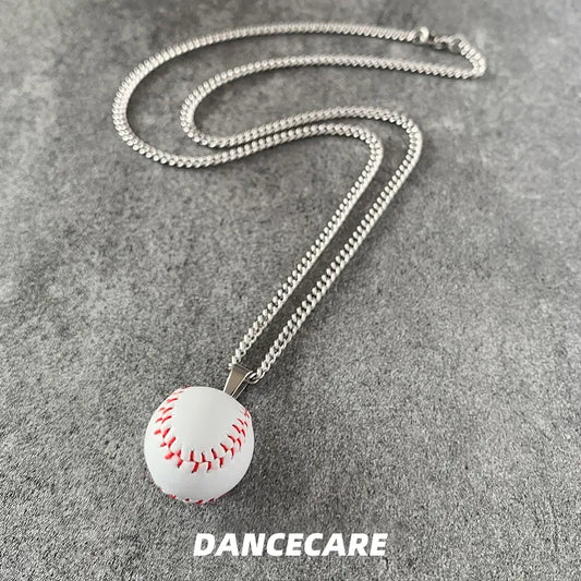 DANCECARE Baseball Necklace – Swing Your Dreams Pendant, Unisex 70cm