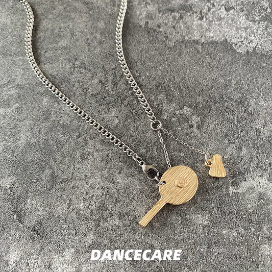 DANCECARE · Badminton Racket Pendant Necklace – Unisex Sports Jewelry, 70cm