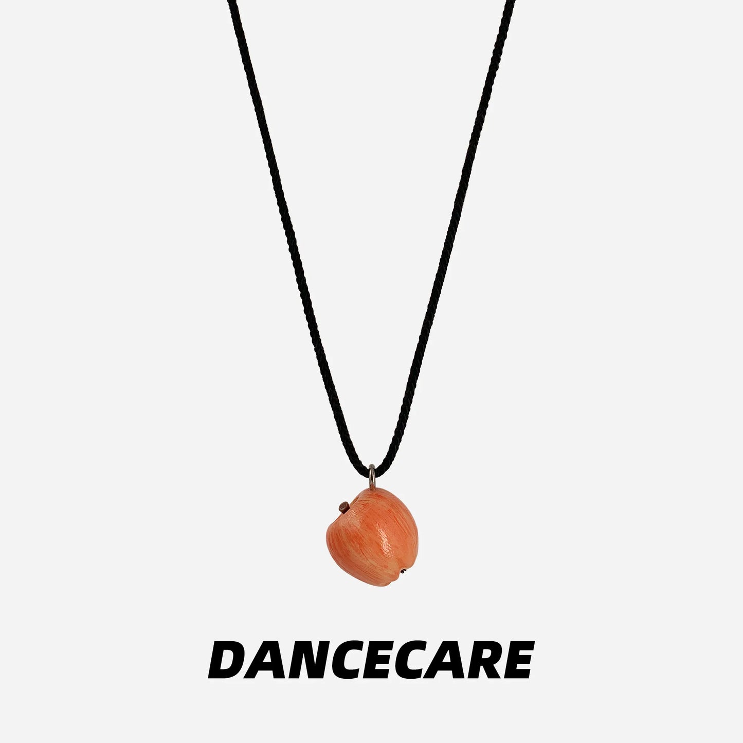 DANCECARE Apple Pendant Necklace – Red Fruit Choker, Unisex Adjustable 70cm