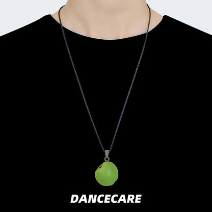 DANCECARE Apple Pendant Necklace – Red/Green Apple, Unisex Adjustable 70cm