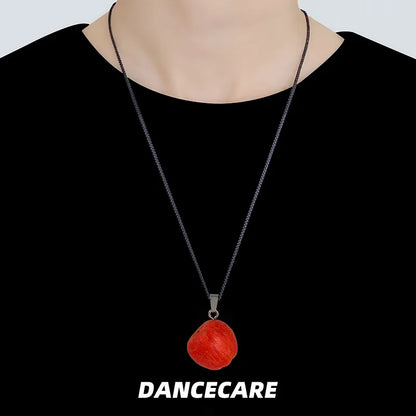 DANCECARE Apple Pendant Necklace – Red/Green Apple, Unisex Adjustable 70cm