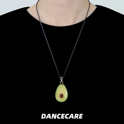 DANCECARE Avocado Pendant Necklace – Handmade Fruit Choker, Unisex Adjustable 70cm