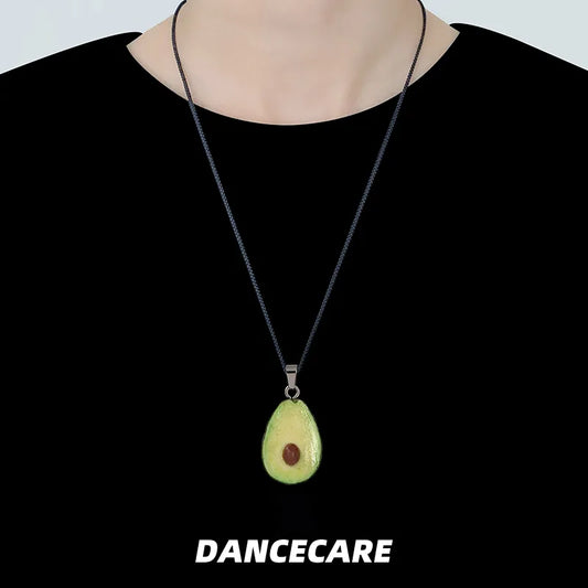 DANCECARE Avocado Pendant Necklace – Handmade Fruit Choker, Unisex Adjustable 70cm