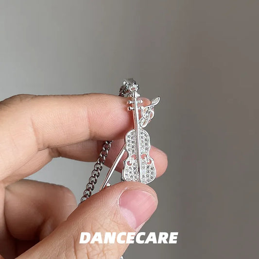 DANCECARE Violin Pendant Necklace – Music Lover Unisex Necklace, 60+5cm Adjustable