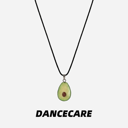 DANCECARE Avocado Pendant Necklace – Handmade Fruit Choker, Unisex Adjustable 70cm