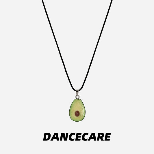DANCECARE Avocado Pendant Necklace – Handmade Fruit Choker, Unisex Adjustable 70cm