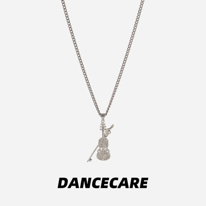 DANCECARE Violin Pendant Necklace – Music Lover Unisex Necklace, 60+5cm Adjustable