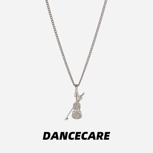 DANCECARE Violin Pendant Necklace – Music Lover Unisex Necklace, 60+5cm Adjustable