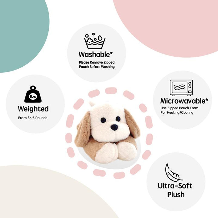 uoozii 16-24" | 3-5 Pounds Cat Dog Dinosaur Sloth Elephant Axolotl Bear Weighted Stuffed Animals with Unscented Microwavable Heating Pad, Cute Coolable Heatable Weighted Puppy Kitty Dino Plush Warm Gift for Stress & Period Pain Relief