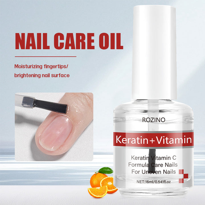 Keratin & Vitamin Nail Care Polish – Peel-Off Nail Strengthener, Quick-Dry, Long-Lasting, Natural Glossy Finish, Whitening Effect
