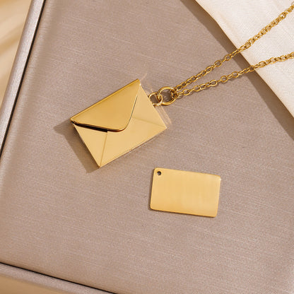 Engraved Envelope Love Letter Necklace