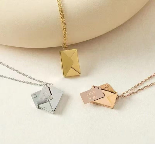 Engraved Envelope Love Letter Necklace