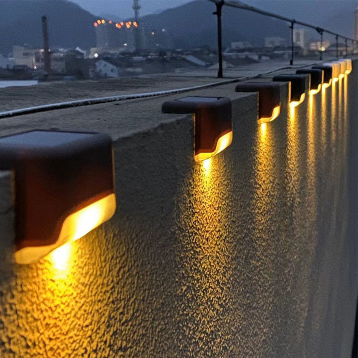 Solar Deck Lights Outdoor Waterproof – 1 LED Fence Step Lights for Railings, Stairs, Garden, Patio, Yard, Villa Landscape Lighting (Warm White)