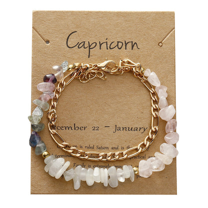 Handmade zodiac gravel bracelet