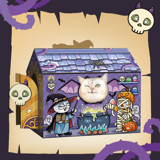 Halloween Cardboard Cat House