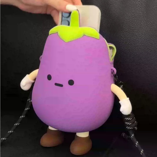 Cute Eggplant Coin Purse & Phone Bag