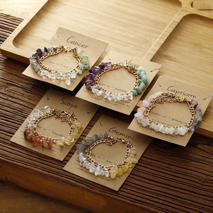 Handmade zodiac gravel bracelet