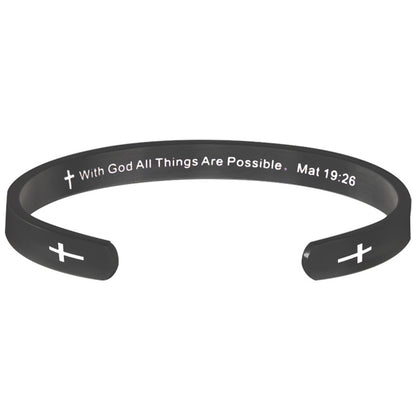 "Anything Is Possible" Engraved Retro Bracelet – Stainless Steel Cuff