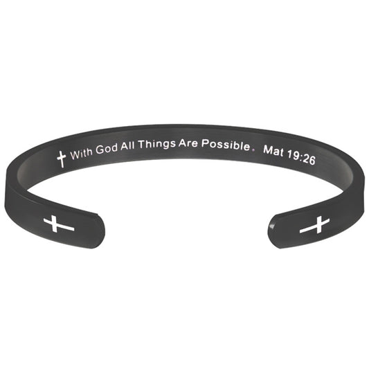 "Anything Is Possible" Engraved Retro Bracelet – Stainless Steel Cuff