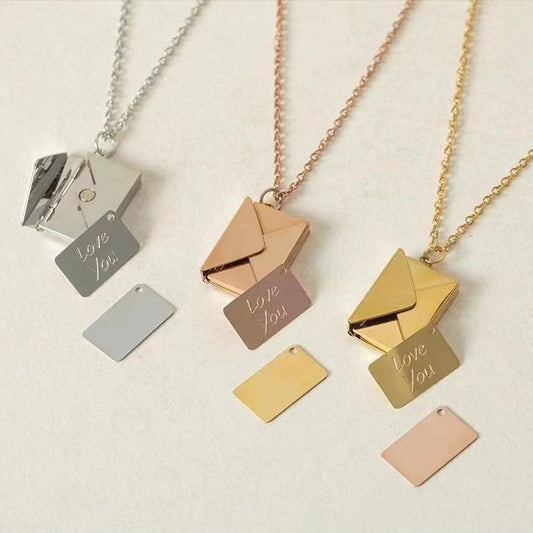 Engraved Envelope Love Letter Necklace