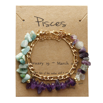 Handmade zodiac gravel bracelet