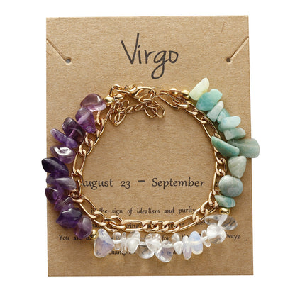 Handmade zodiac gravel bracelet
