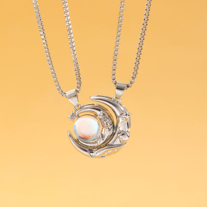 Magnetic Sun & Moon Couple Necklace – Stylish, Versatile, and Elegant
