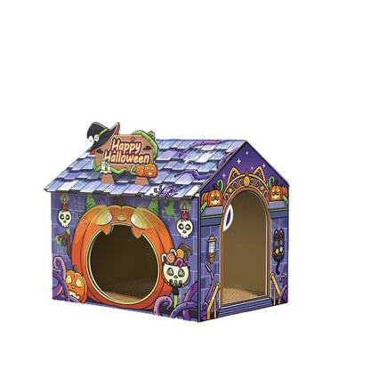 Halloween Cardboard Cat House