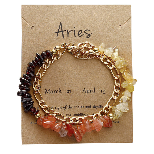 Handmade zodiac gravel bracelet