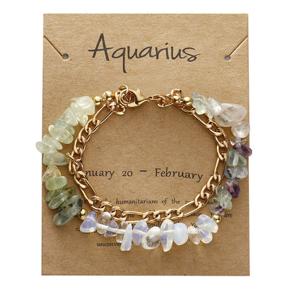 Handmade zodiac gravel bracelet