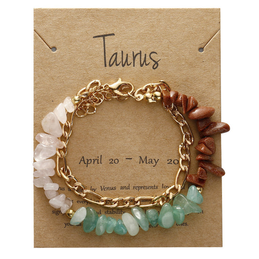 Handmade zodiac gravel bracelet