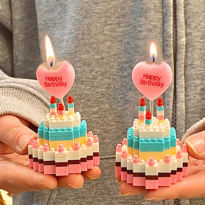 Birthday Cake Building Block Puzzle – DIY Gift for Girls & Friends