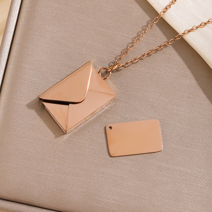 Engraved Envelope Love Letter Necklace