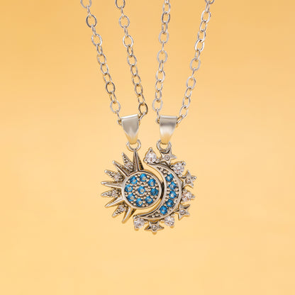 Magnetic Sun & Moon Couple Necklace – Stylish, Versatile, and Elegant