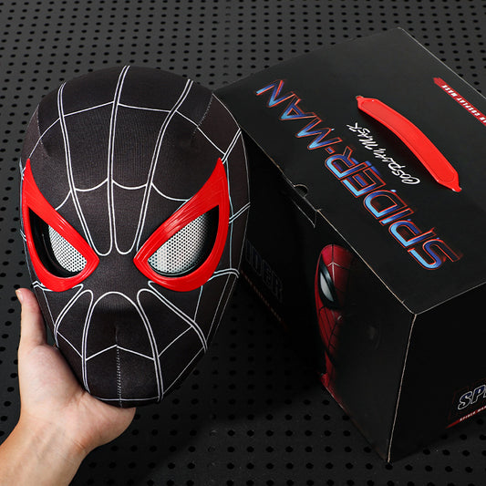 Spider-Man Mask with Movable Eyes & Jaw-Controlled Blinking – Electric Cosplay Helmet Toy
