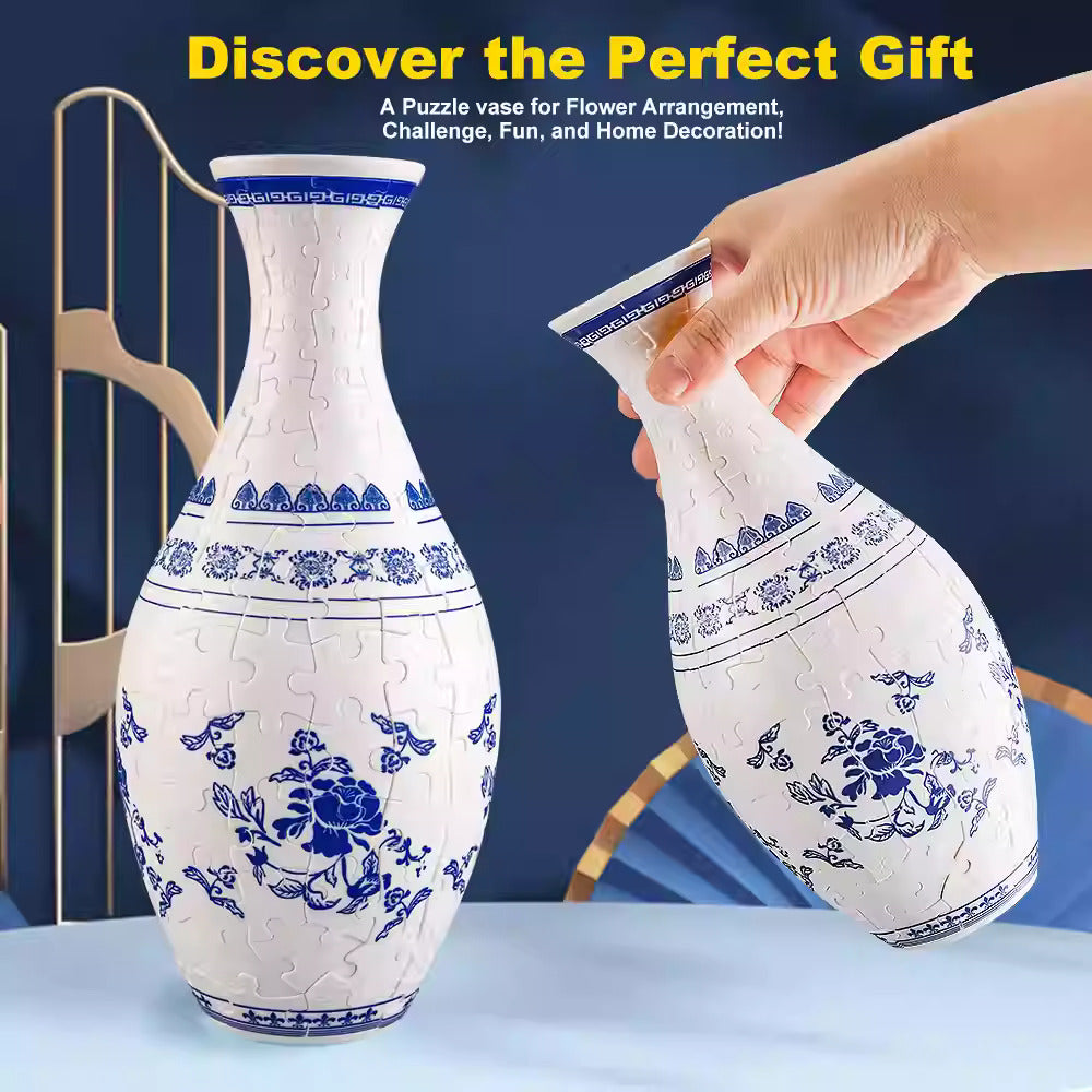 3D Puzzle Vase – 160-Piece DIY Home Decor, Elegant Chinese Style