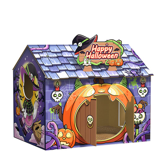 Halloween Cardboard Cat House